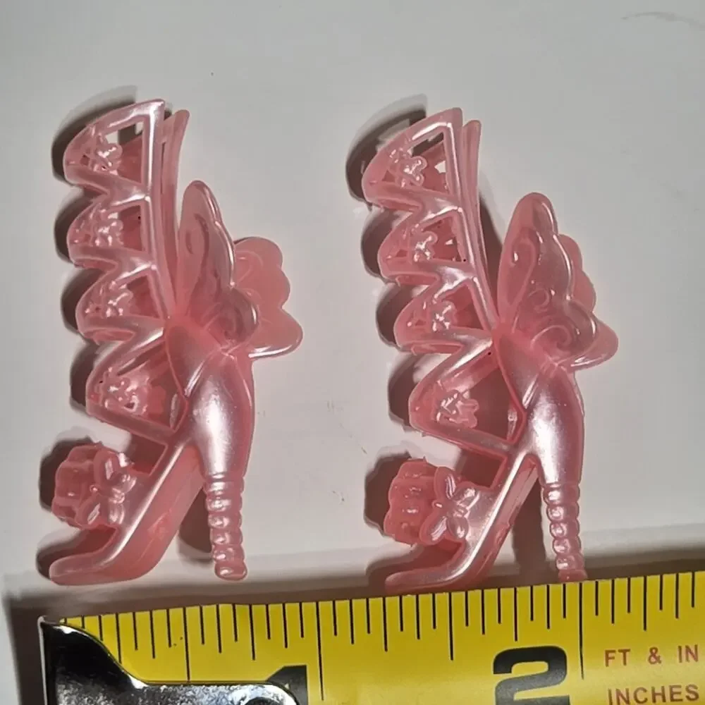 Mattel Barbie‎ Doll Shoes, Dreamtopia Pearl Pink Butterfly Wings High Heels